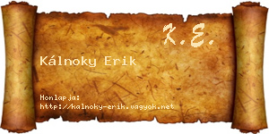 Kálnoky Erik névjegykártya